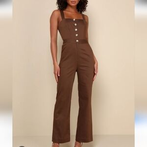 Lulu's Chic Chocolate Jumpsuit